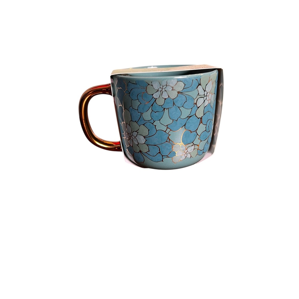 Thyme &‎ Table Succulent Mug - 16 oz Ceramic Coffee Cup with Gold Handle